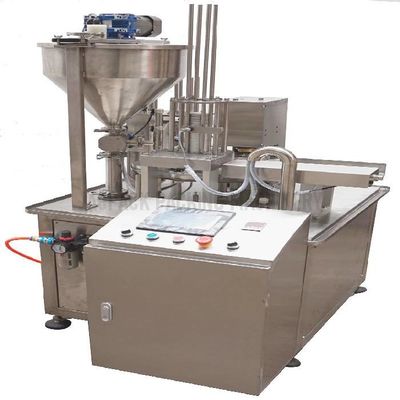 High Accuracy Rotary Cup Filling Sealing Machine Honey Bottle Sealing Machine