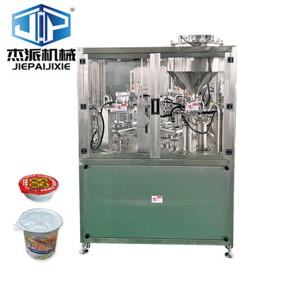 Automatic PLC HMI Control Yogurt Water Juice Sauce Honey Cream Filling And Sealing Machine