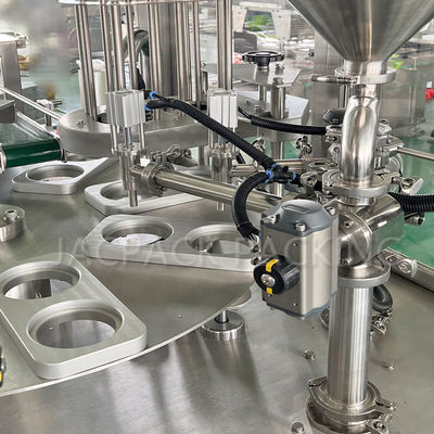 PLC Controlled HMI Vacuum Yogurt Cup Filling Sealing Machine Temperature Control Full Automatic High Speed
