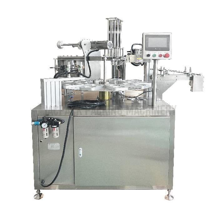 2.2KW Yogurt Cup Filling And Sealing Machine 50-500ml Volume Filling