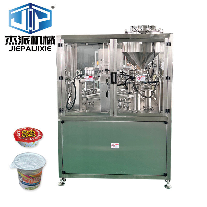 Automatic PLC HMI Control Yogurt Water Juice Sauce Honey Cream Filling And Sealing Machine